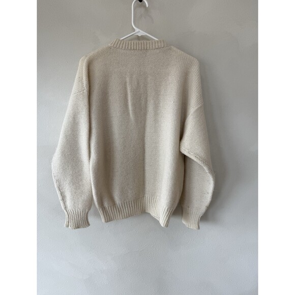 Vtg Snowy Peak N. Zealand 40 10 Cardigan Sweater Merino Mohair Wool Ivory Cream - Picture 5 of 6